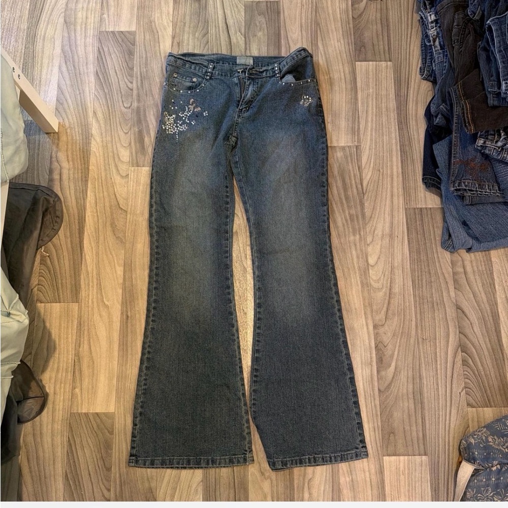 Women's Blue Jeans with Embellishments